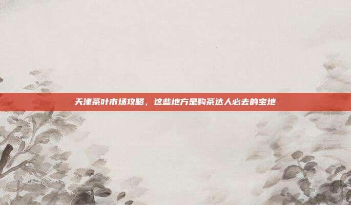 天津茶叶市场攻略，这些地方是购茶达人必去的宝地