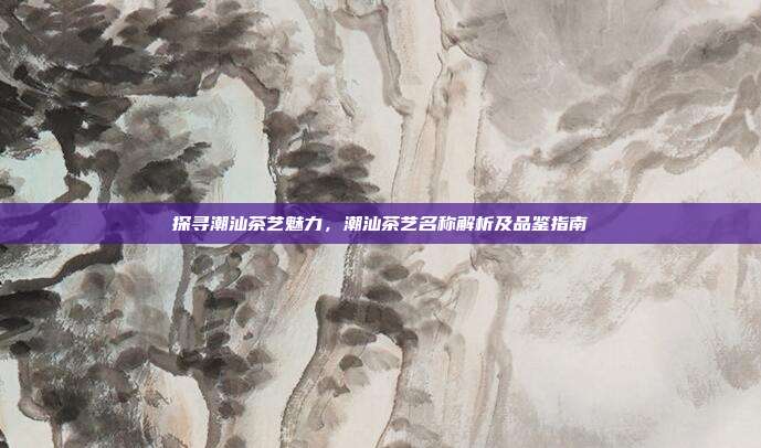 探寻潮汕茶艺魅力，潮汕茶艺名称解析及品鉴指南