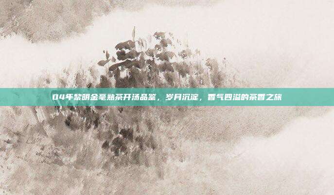 04年黎明金毫熟茶开汤品鉴，岁月沉淀，香气四溢的茶香之旅