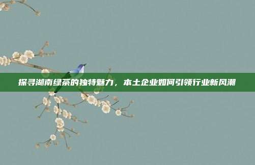 探寻湖南绿茶的独特魅力，本土企业如何引领行业新风潮