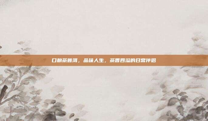 口粮茶普洱，品味人生，茶香四溢的日常伴侣