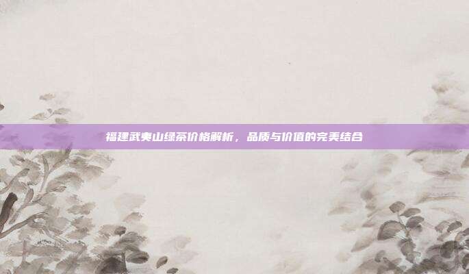 福建武夷山绿茶价格解析，品质与价值的完美结合