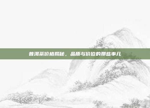 普洱茶价格揭秘，品质与价位的那些事儿