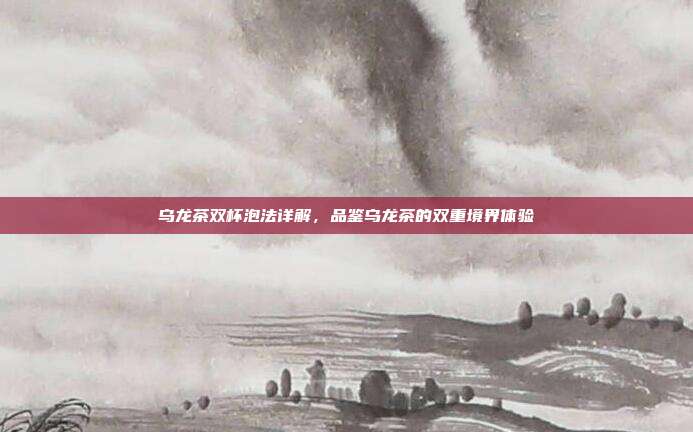 乌龙茶双杯泡法详解，品鉴乌龙茶的双重境界体验