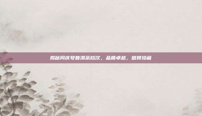 揭秘同庆号普洱茶档次，品质卓越，值得珍藏