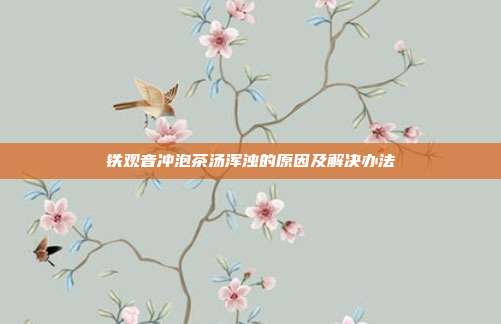 铁观音冲泡茶汤浑浊的原因及解决办法