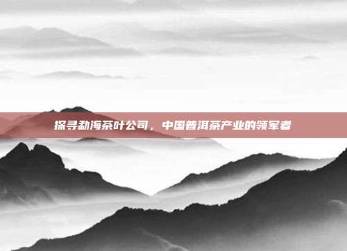 探寻勐海茶叶公司，中国普洱茶产业的领军者