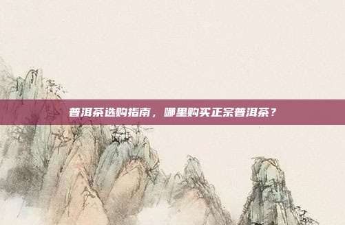 普洱茶选购指南，哪里购买正宗普洱茶？