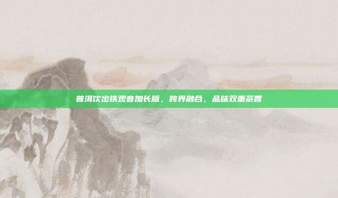 普洱饮出铁观音加长版，跨界融合，品味双重茶香