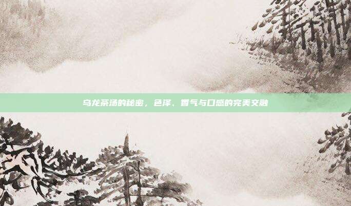 乌龙茶汤的秘密，色泽、香气与口感的完美交融