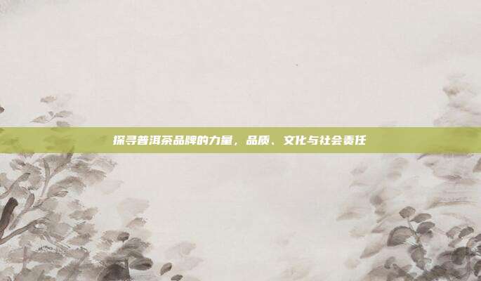 探寻普洱茶品牌的力量，品质、文化与社会责任