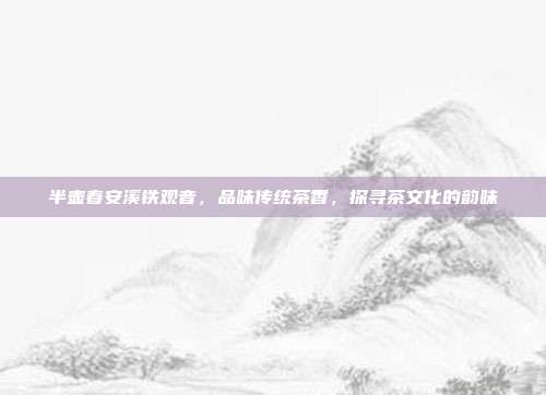半壶春安溪铁观音，品味传统茶香，探寻茶文化的韵味