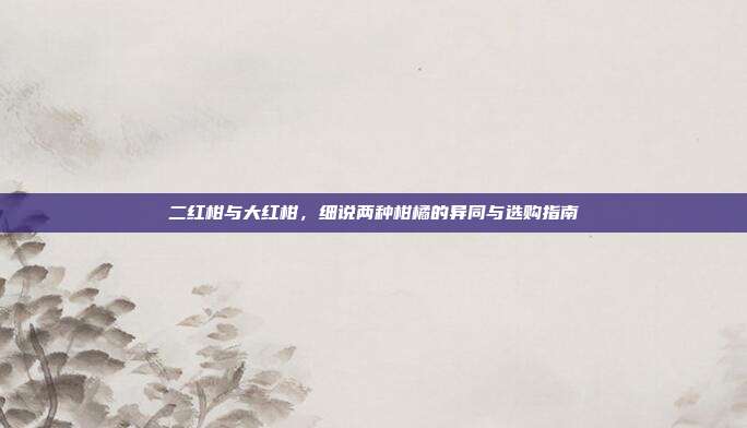 二红柑与大红柑，细说两种柑橘的异同与选购指南