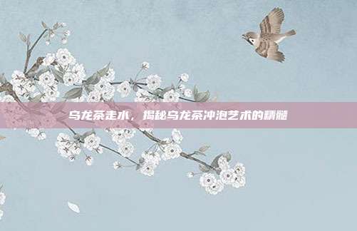 乌龙茶走水，揭秘乌龙茶冲泡艺术的精髓