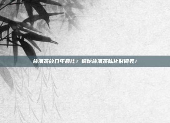 普洱茶放几年最佳？揭秘普洱茶陈化时间表！