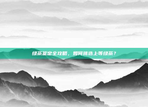 绿茶鉴定全攻略，如何挑选上等绿茶？