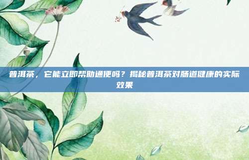 普洱茶，它能立即帮助通便吗？揭秘普洱茶对肠道健康的实际效果