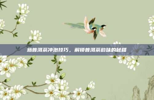 熟普洱茶冲泡技巧，解锁普洱茶韵味的秘籍
