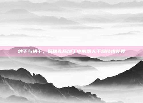 炒干与烘干，揭秘食品加工中的两大干燥技术差异