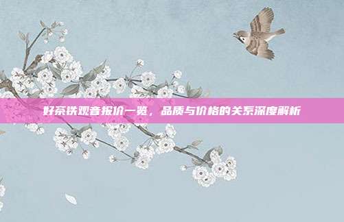好茶铁观音报价一览，品质与价格的关系深度解析