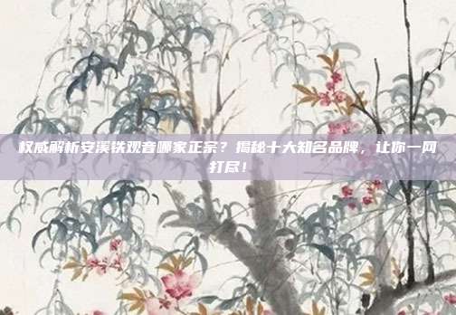 权威解析安溪铁观音哪家正宗？揭秘十大知名品牌，让你一网打尽！