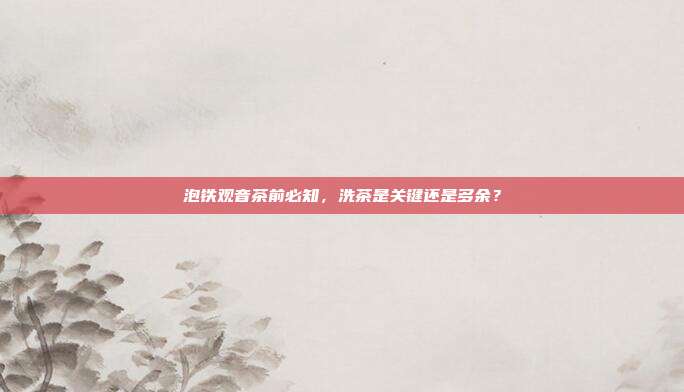 泡铁观音茶前必知，洗茶是关键还是多余？