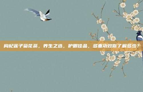 枸杞莲子菊花茶，养生之选，护眼佳品，多重功效你了解多少？
