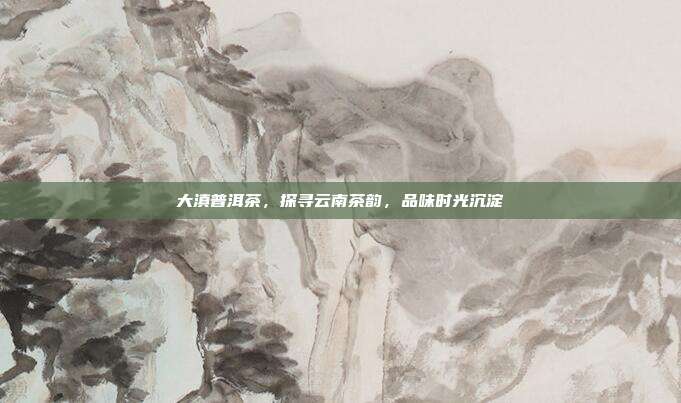 大滇普洱茶，探寻云南茶韵，品味时光沉淀