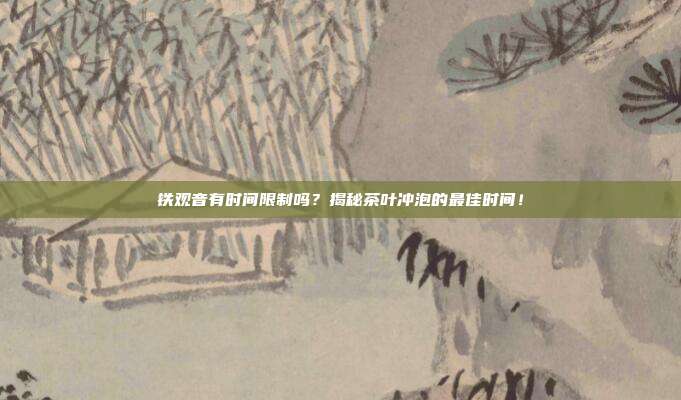 铁观音有时间限制吗？揭秘茶叶冲泡的最佳时间！