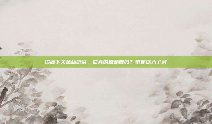 揭秘下关金丝饼茶，它真的是熟普吗？带你深入了解