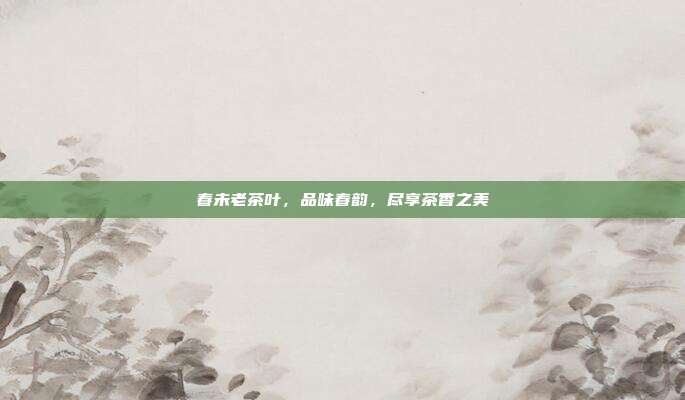 春未老茶叶，品味春韵，尽享茶香之美