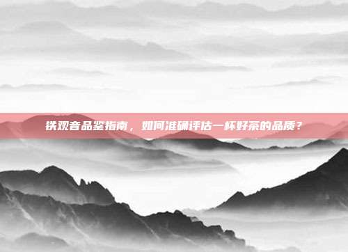 铁观音品鉴指南，如何准确评估一杯好茶的品质？