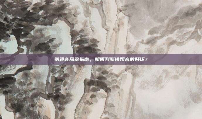 铁观音品鉴指南，如何判断铁观音的好坏？