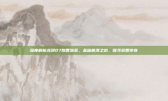深度解析龙润07陈香熟茶，品味普洱之韵，探寻茶香传奇