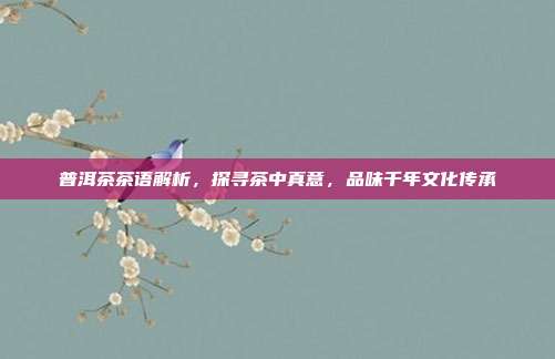 普洱茶茶语解析，探寻茶中真意，品味千年文化传承