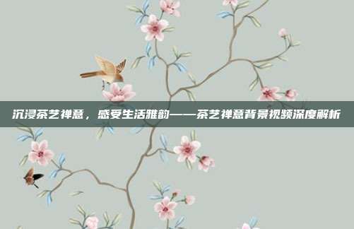 沉浸茶艺禅意，感受生活雅韵——茶艺禅意背景视频深度解析