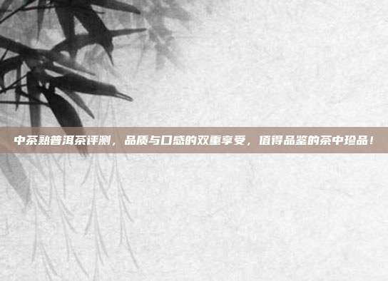 中茶熟普洱茶评测，品质与口感的双重享受，值得品鉴的茶中珍品！