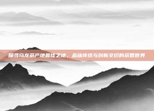 探寻乌龙茶产地最佳之地，品味传统与创新交织的茶香世界