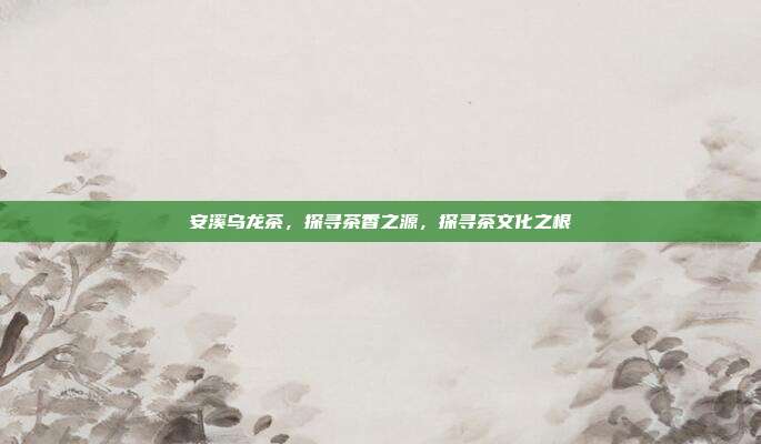 安溪乌龙茶，探寻茶香之源，探寻茶文化之根