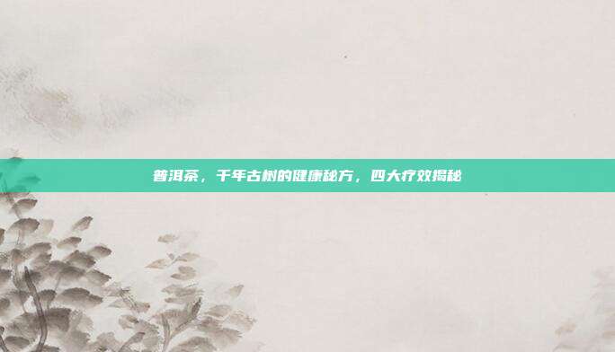 普洱茶，千年古树的健康秘方，四大疗效揭秘