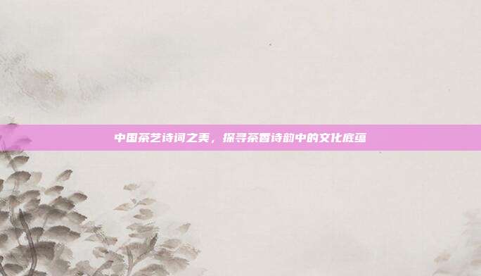 中国茶艺诗词之美，探寻茶香诗韵中的文化底蕴