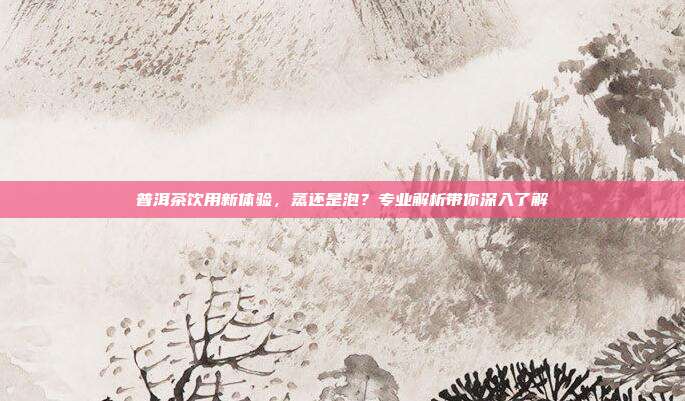 普洱茶饮用新体验，蒸还是泡？专业解析带你深入了解