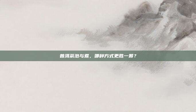 普洱茶泡与煮，哪种方式更胜一筹？