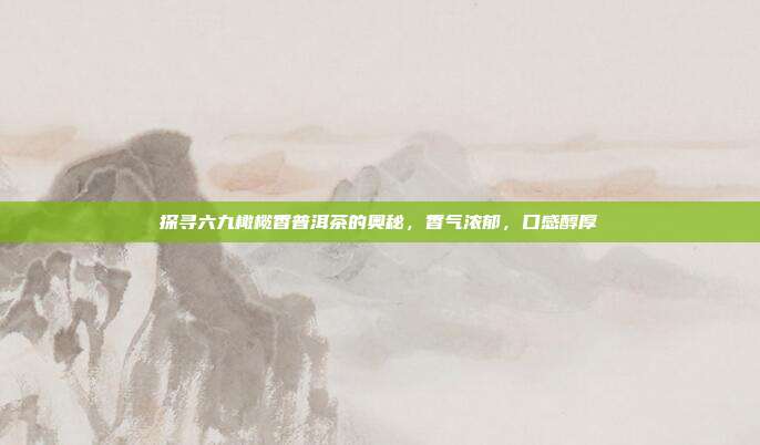 探寻六九橄榄香普洱茶的奥秘，香气浓郁，口感醇厚