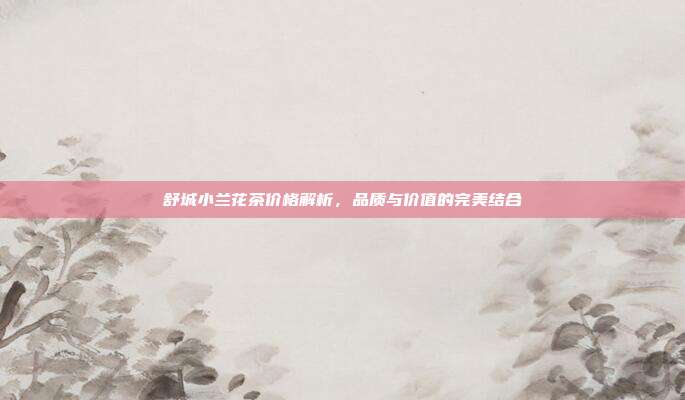 舒城小兰花茶价格解析，品质与价值的完美结合