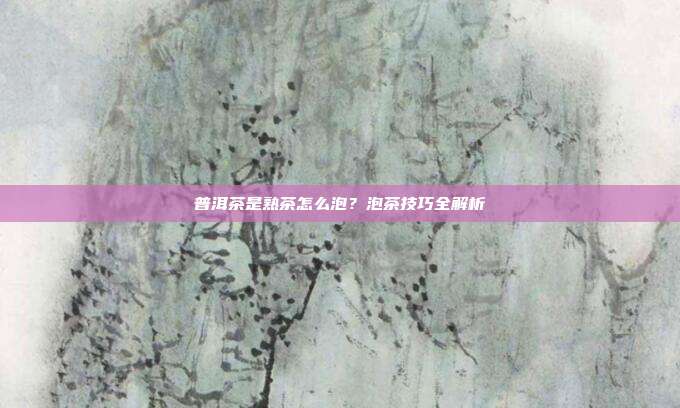 普洱茶是熟茶怎么泡？泡茶技巧全解析