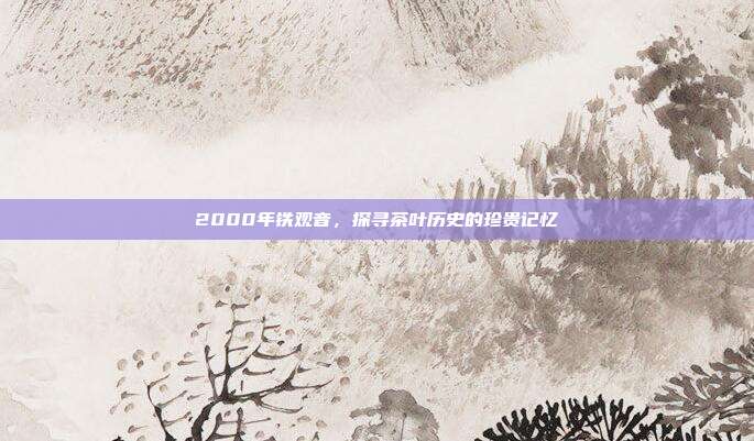 2000年铁观音，探寻茶叶历史的珍贵记忆