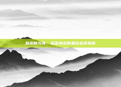 熟茶新与陈，品鉴熟茶的最佳选择指南