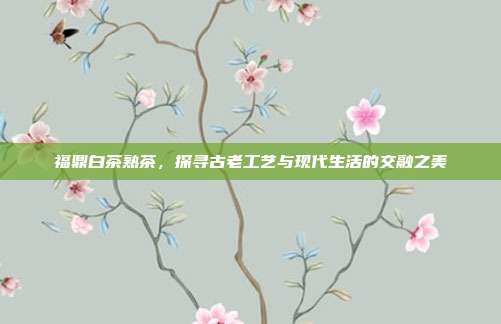 福鼎白茶熟茶，探寻古老工艺与现代生活的交融之美
