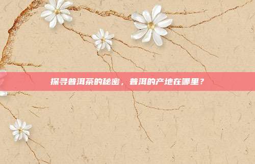 探寻普洱茶的秘密，普洱的产地在哪里？